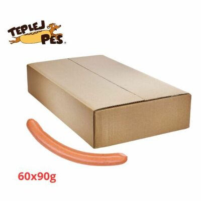 Mrazený Párok bravčový Hot Dog 60x90g Teplej Pes BjK