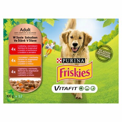 Friskies dog, 5 sľubov mäsový mix v šťave 12x100g