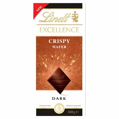 Lindt Excellence Horká čokoláda s kúskami chrumkavých oplátok 100g