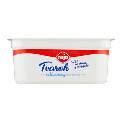 Tvaroh odtučnený hrudkovitý 180g Rajo