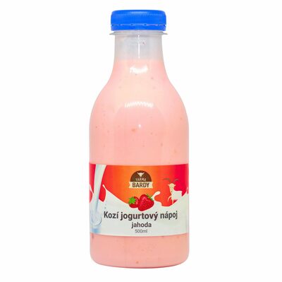 Jogurtový nápoj kozí jahoda 500ml Farma Bardy