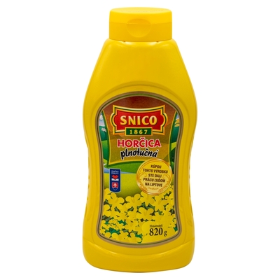 Horčica plnotučná 820g Snico