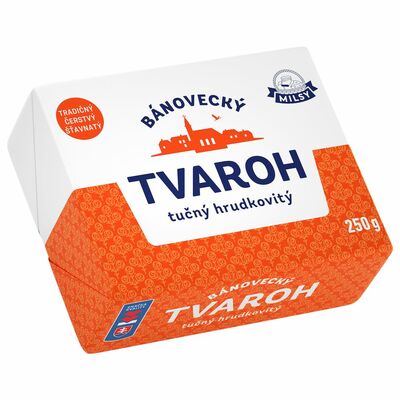 Milsy bánovecký tvaroh tučný hrudkovitý 250g