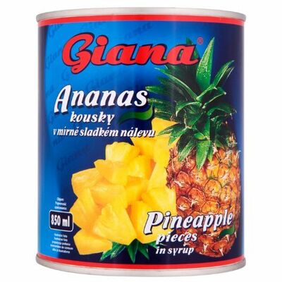 Kompót Ananás krájaný 850g Giana