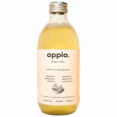 Kombucha Bazový kvet 330ml oppio.