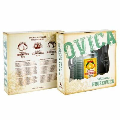 Williams Hruškovica 45% 0,7l Kazeta s 2 pohármi