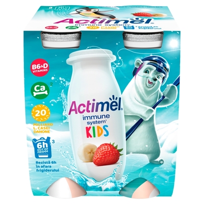 Jogurtový nápoj Actimel Kids jahoda banán 4x100g Danone