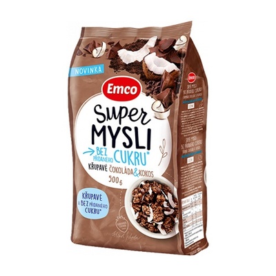 Müsli čokoláda a kokos bez prid. cukru 500g Emco