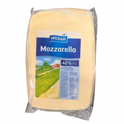 Mozzarella 40% MILRAM blok cca 10kg VÝPREDAJ