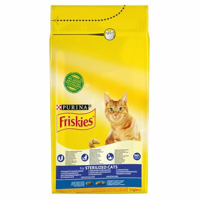 Friskies Sterilized cat, 5 sľubov losos 1,5kg