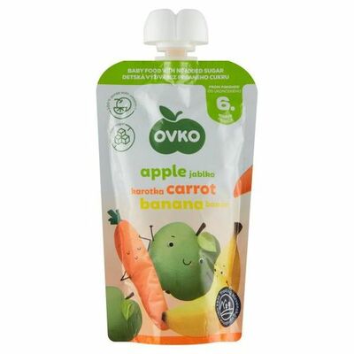 Detská výživa jablko karotka banán 120g Ovko