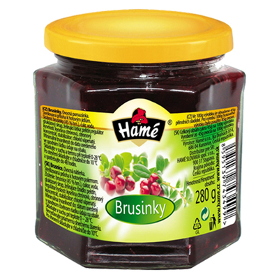 Kompót Brusnice 280g Hamé