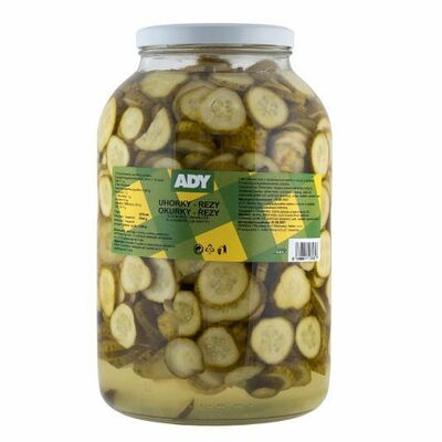 Uhorky sterilizované kolieska 3720ml (3500g) Ady
