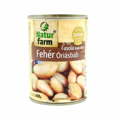 Fazuľa biela veľká sterilizovaná 400g Natur Farm