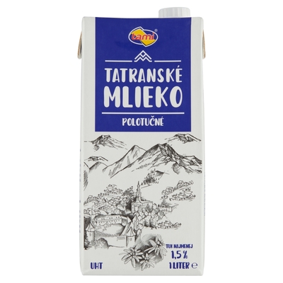 Mlieko polotučné 1,5% 1l Tami