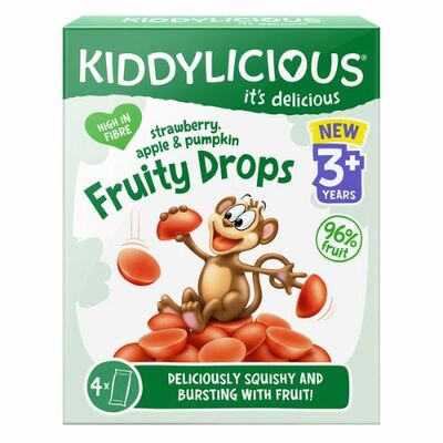 Kiddylicious ovocné želé jahoda,jablko,tekvica 64g