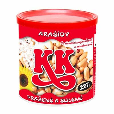 Arašidy lúpané pražené solené KK dóza 227g Alika