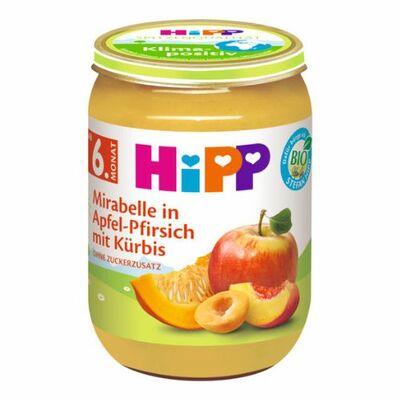 HiPP BIO Jablko, broskyňa, mirabelka, tekvica 190g