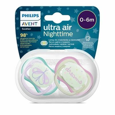Philips Avent Cumlík Ultra air nočný 0-6m girl 2ks
