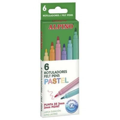 Alpino farebné fixky Pastel 6ks