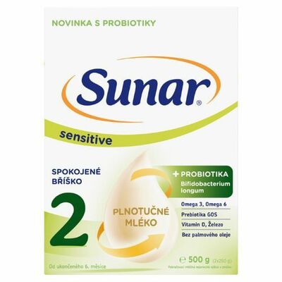 Sunar Sensitive 2 Mlieko pokračovacie 500g(2x250g)