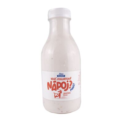 Jogurtový nápoj kozí jahoda 500ml Farma Bardy