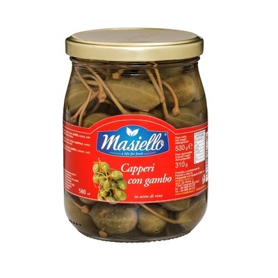 Kapary so stopkou v octovom náleve 530g Masiello