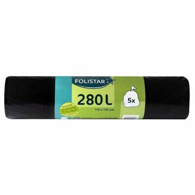 Vrecia na odpad čierne 280l 115x135cm 5ks Folistar