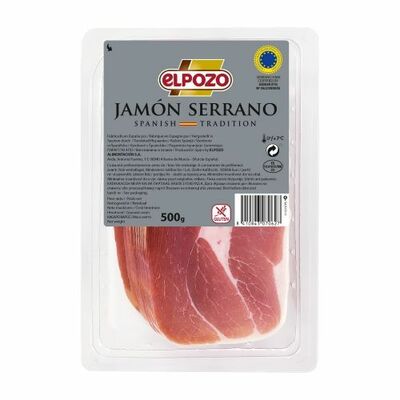 Šunka Jamón Serrano šunka plátky 500g ElPozo