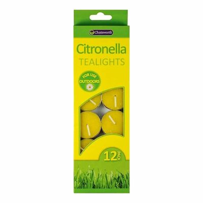 Citronella čajové sviečky na vonkajšie použitie 12ks