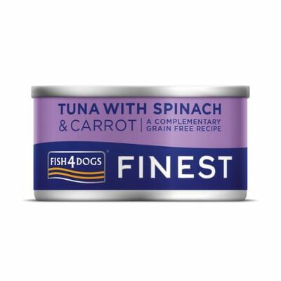 Fish4dogs Finest Konzerva Tuniak so špenátom 85g