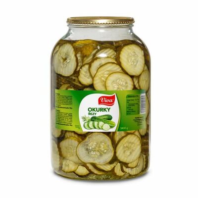 Uhorky sterilizované kolieska 3400g Viva