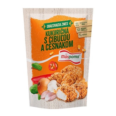 Obaľovacia zmes - kukuričná s cibuľou a cesnakom 220g Mäspoma
