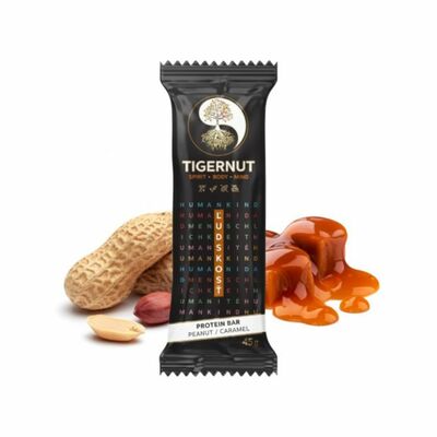 Tyč. Prot. Arašidy&amp;Karamel 45g Tigernut VÝPREDAJ