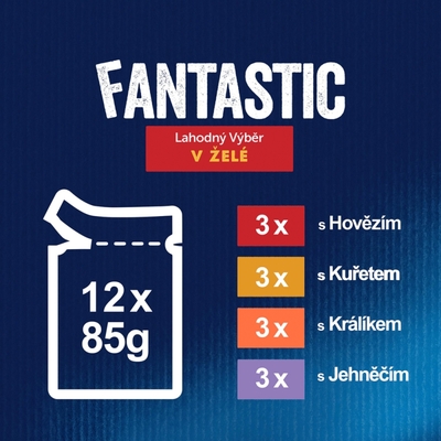 Felix Fantastic kapsičky pre mačky mix želé 12×85g