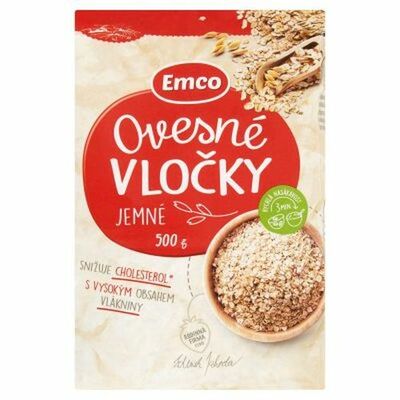 Ovsené vločky jemné 500g Emco