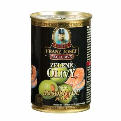 Olivy zelené s lososom 300g Franz Josef