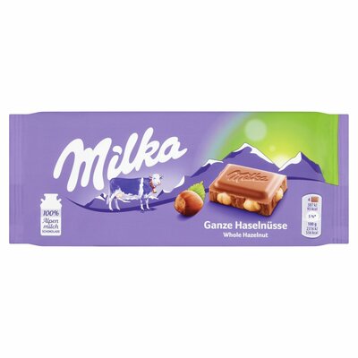 Milka Oriešková čokoláda celé lieskové orechy 100g