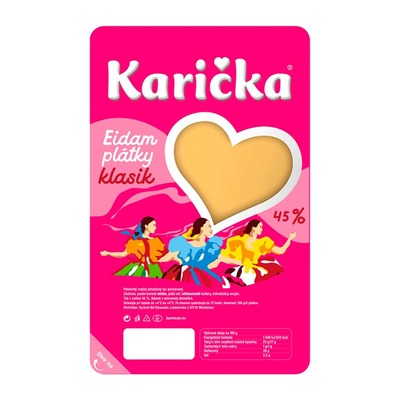 Syr Eidam 45% plátky 100g Karička