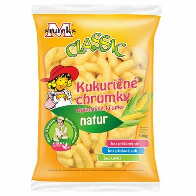 Chrumky kukuričné nesolené 100g M-Snack