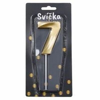 Tortová sviečka zlatá Číslo: 7