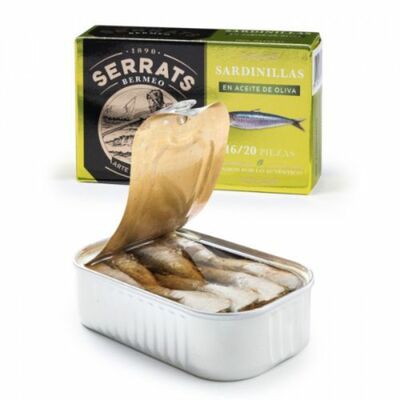 Sardinky baby v olivovom oleji 115g Serrats