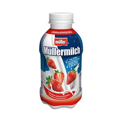 Müllermilch Mliečny nápoj s jahodovou príchuťou 400g