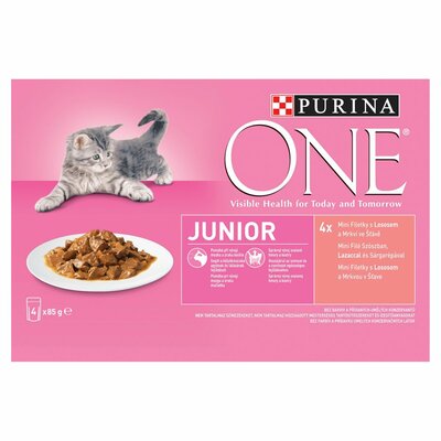 Purina ONE Junior losos s mrkvou 4x85 g