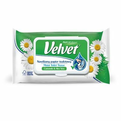 Velvet, toaletný papier vlhčený Camomile 42 ks
