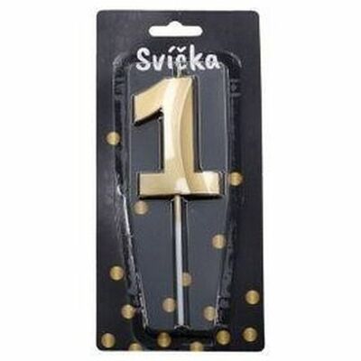 Tortová sviečka zlatá Číslo: 1