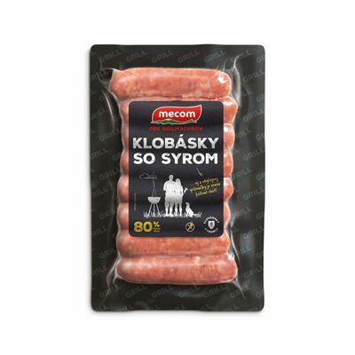 Klobásky so syrom 80% 210g Mecom