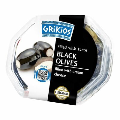 Olivy čierne so syrom 200g Grikios