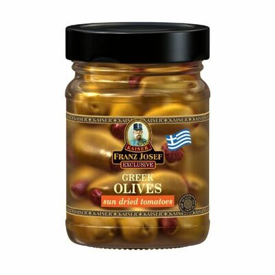 Olivy zelené so suš. paradajkami 250g Franz Josef