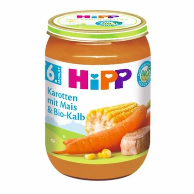 HiPP BIO Mrkva s kukuricou a tel’acie mäso 190g